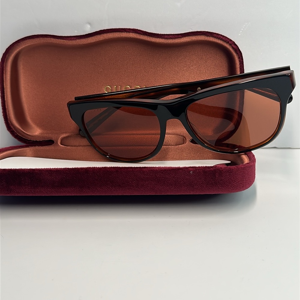 Gucci Sunglasses Men's GG0980S 002 Black/Orange Lenses - Picture 8 of 13